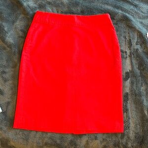 Red midi business casual skirt